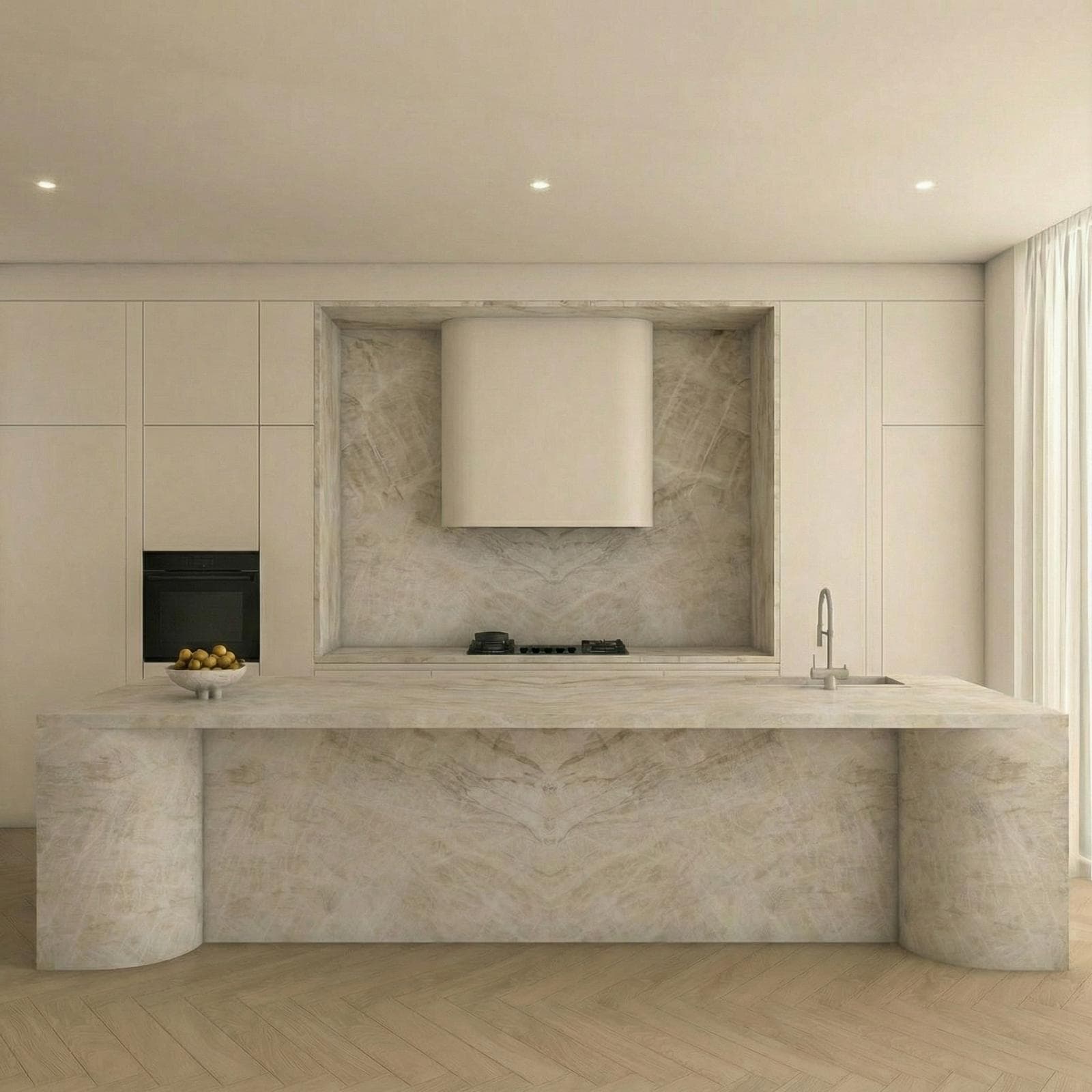 Stone wall and joinery detail